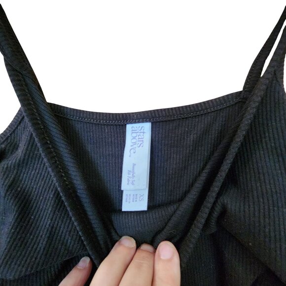 Stars Above Womens Ribbed Black Tank Top XS Soft & Comfortable - Picture 3 of 3